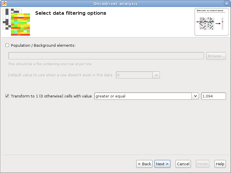 Oncodrive analysis data filtering